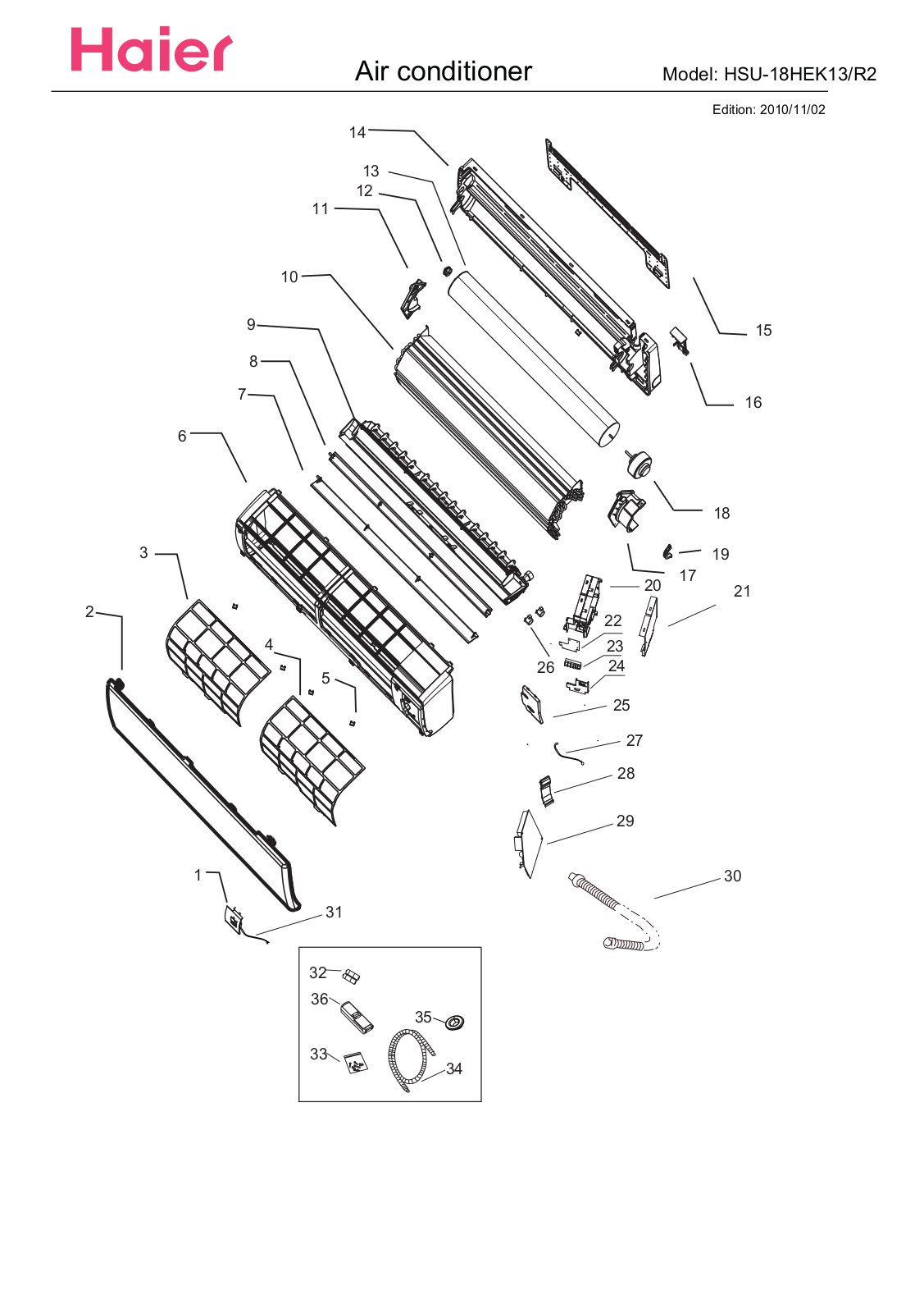 Haier HSU18VHK Exploded View - ManualMachine.com