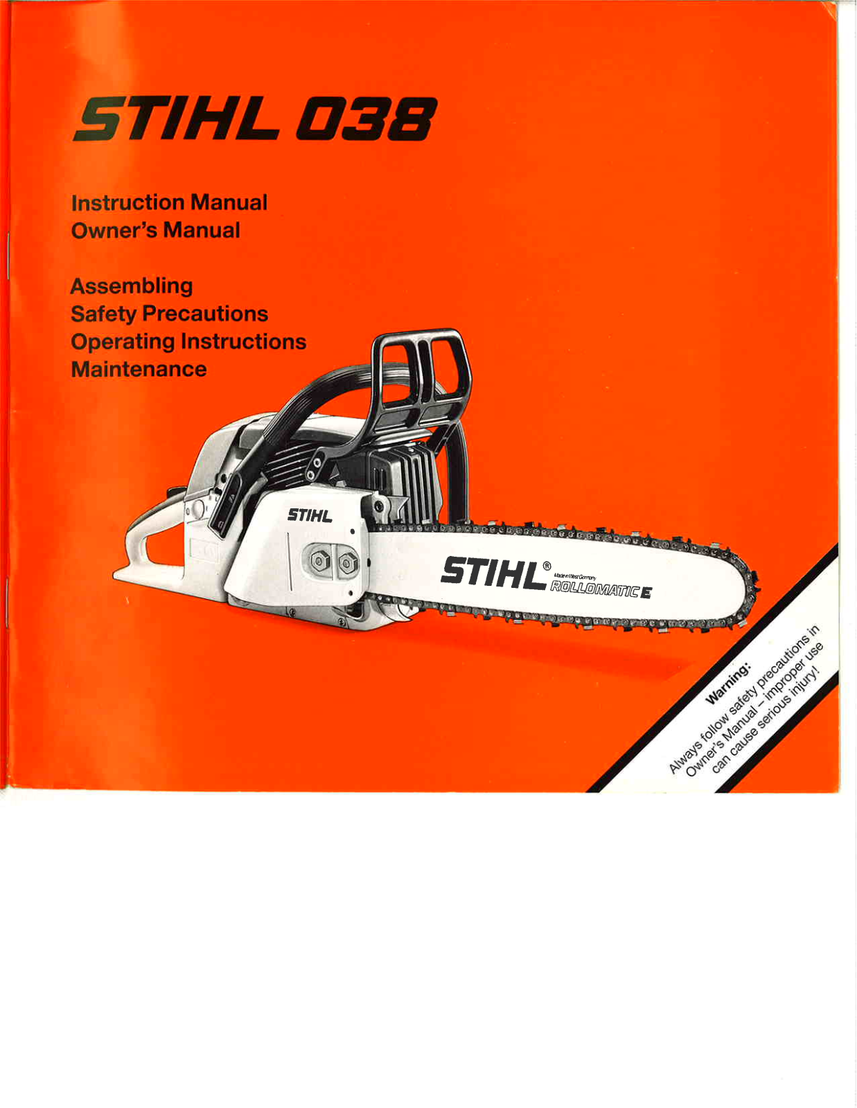 STIHL 038 Owner's Manual