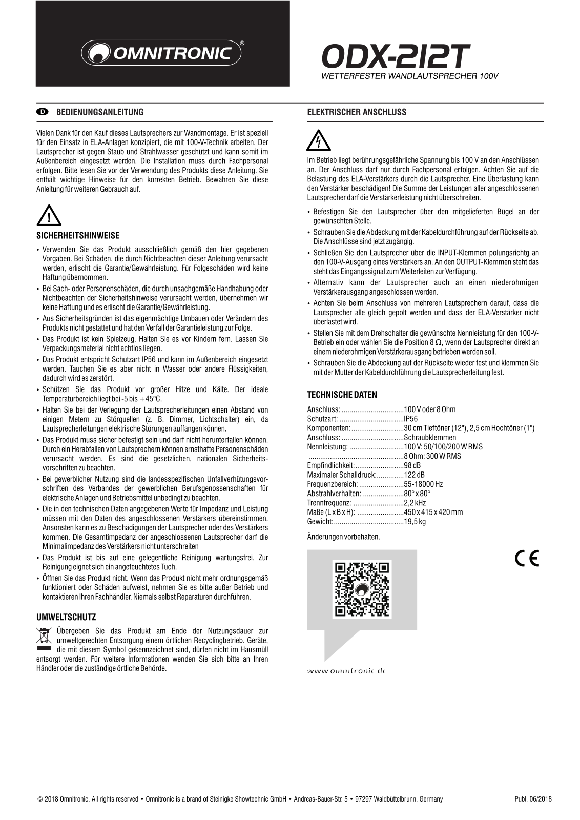 Omnitronic ODX-212T User Manual