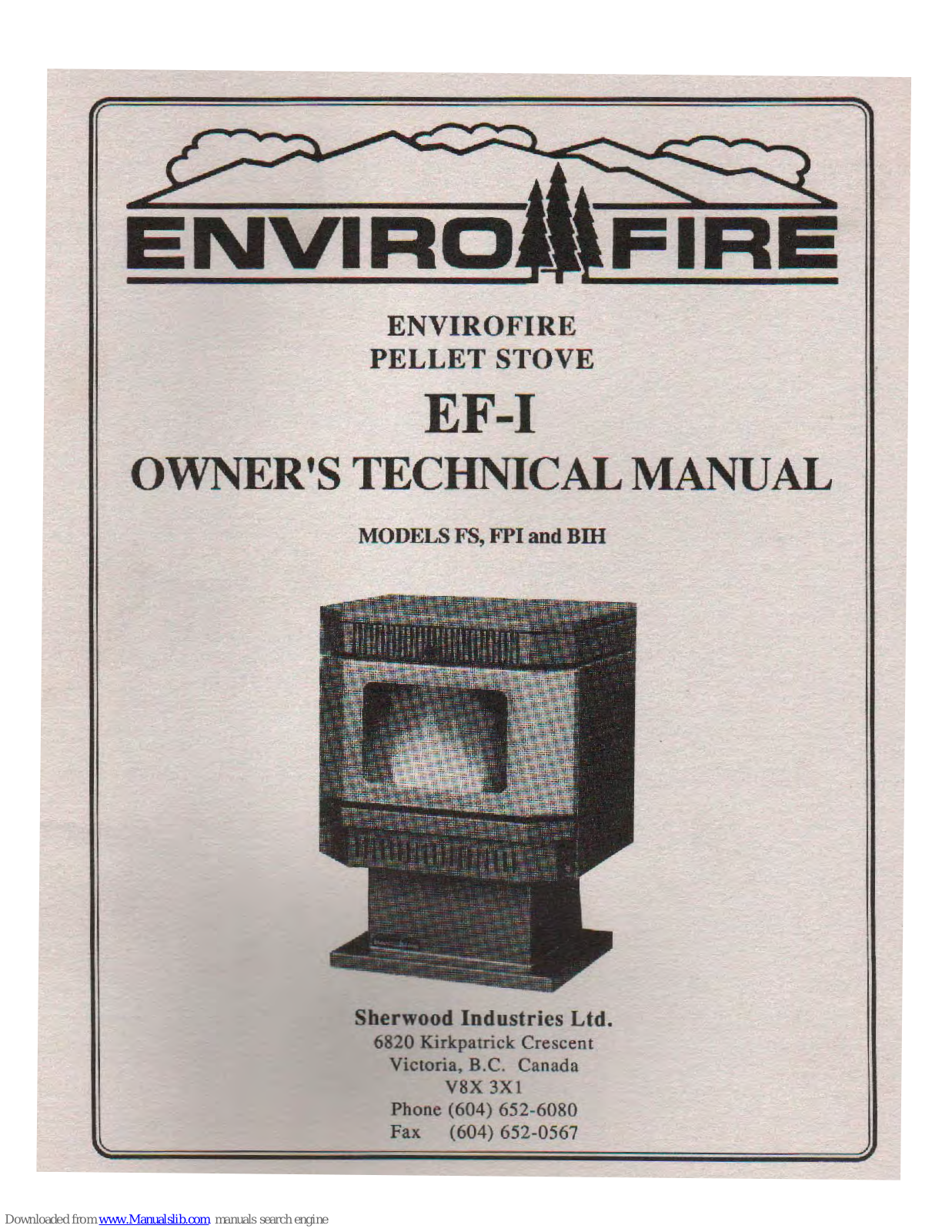 Envirofire EF-1 FS, EF-1 BIH, EF-1 FPI Owner's Manual