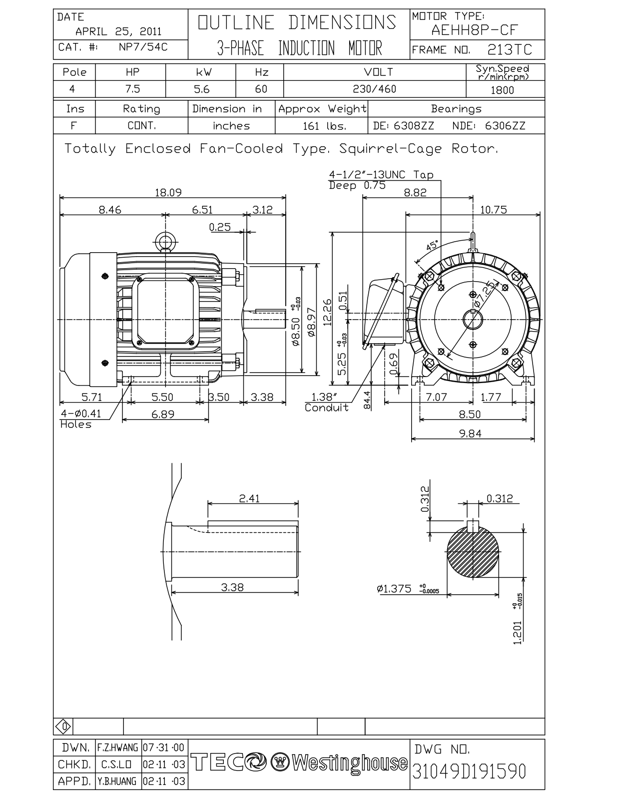 Teco NP7/54C Reference Drawing