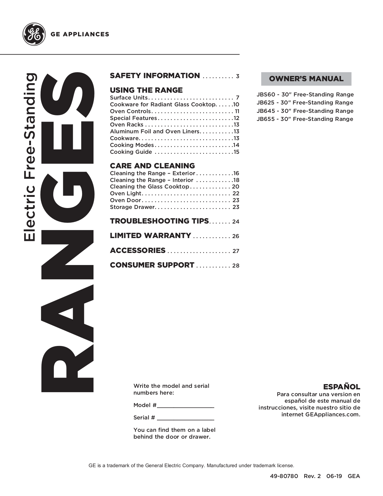 GE JB655YKFS User Manual