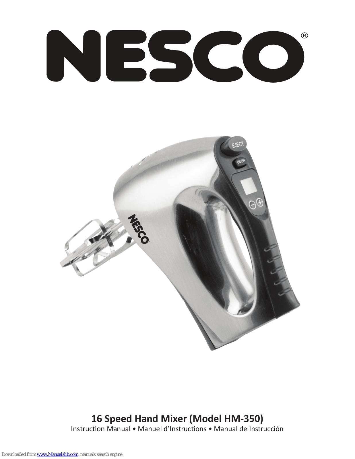 Nesco HM-350 Instruction Manual