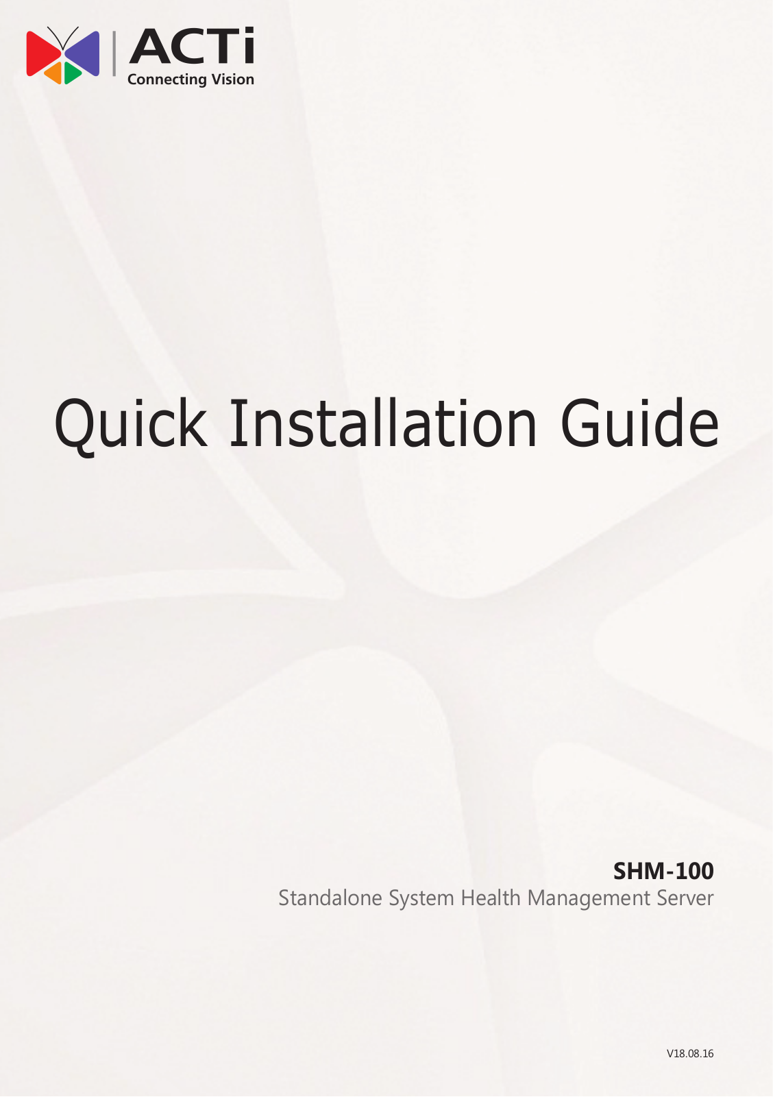 ACTi SHM-100 Installation Guide