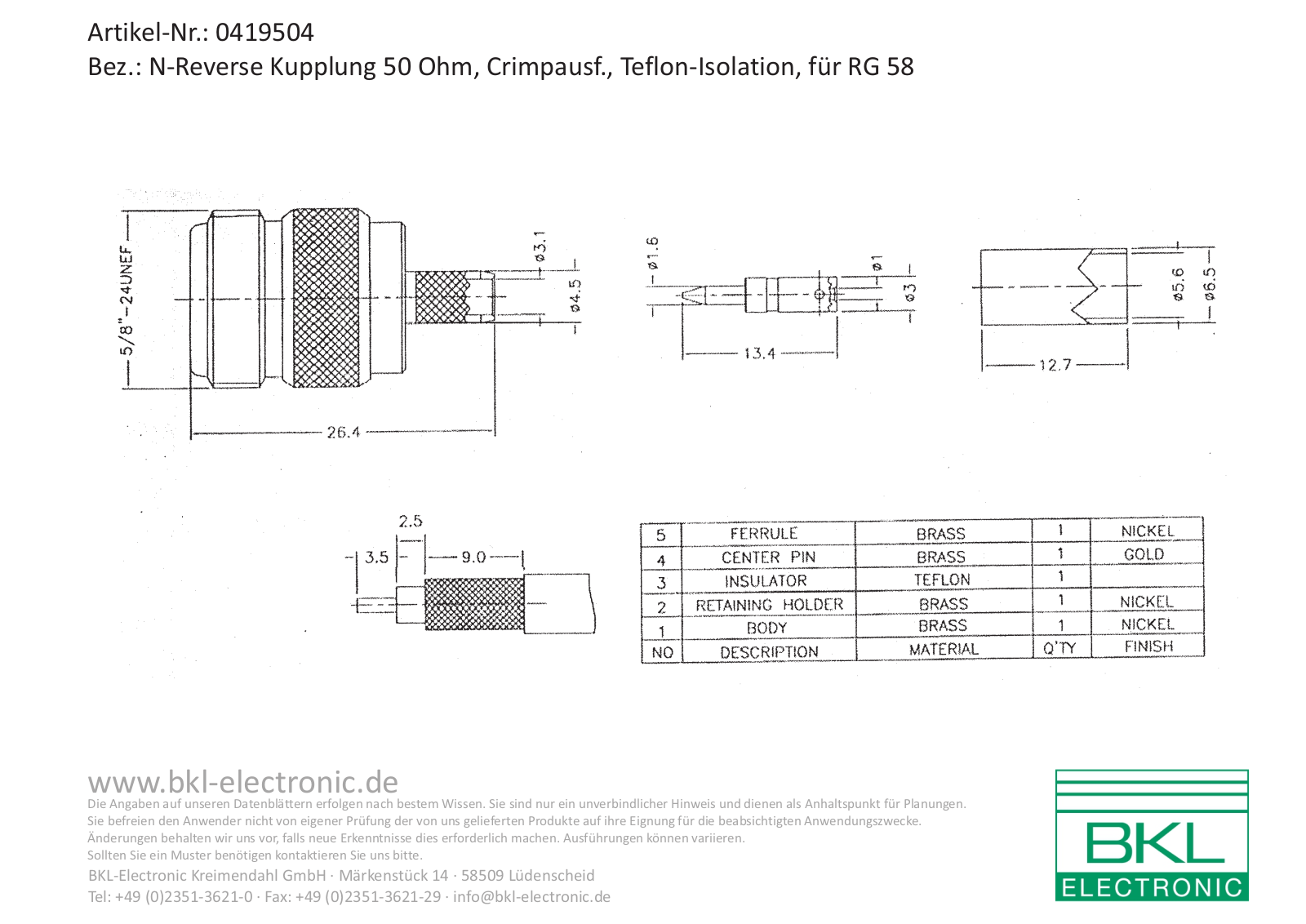 BKL N REV KU-58 Datasheet - ManualMachine.com