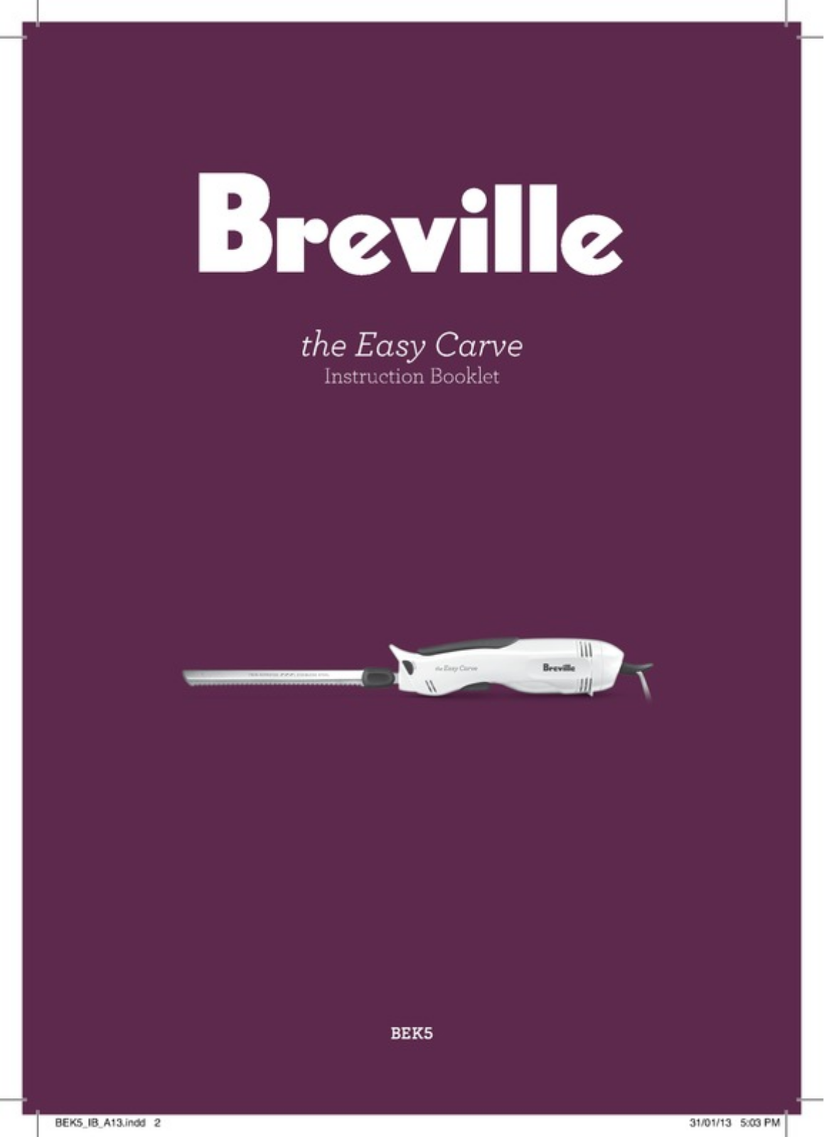 Breville BEK5WHT User Manual