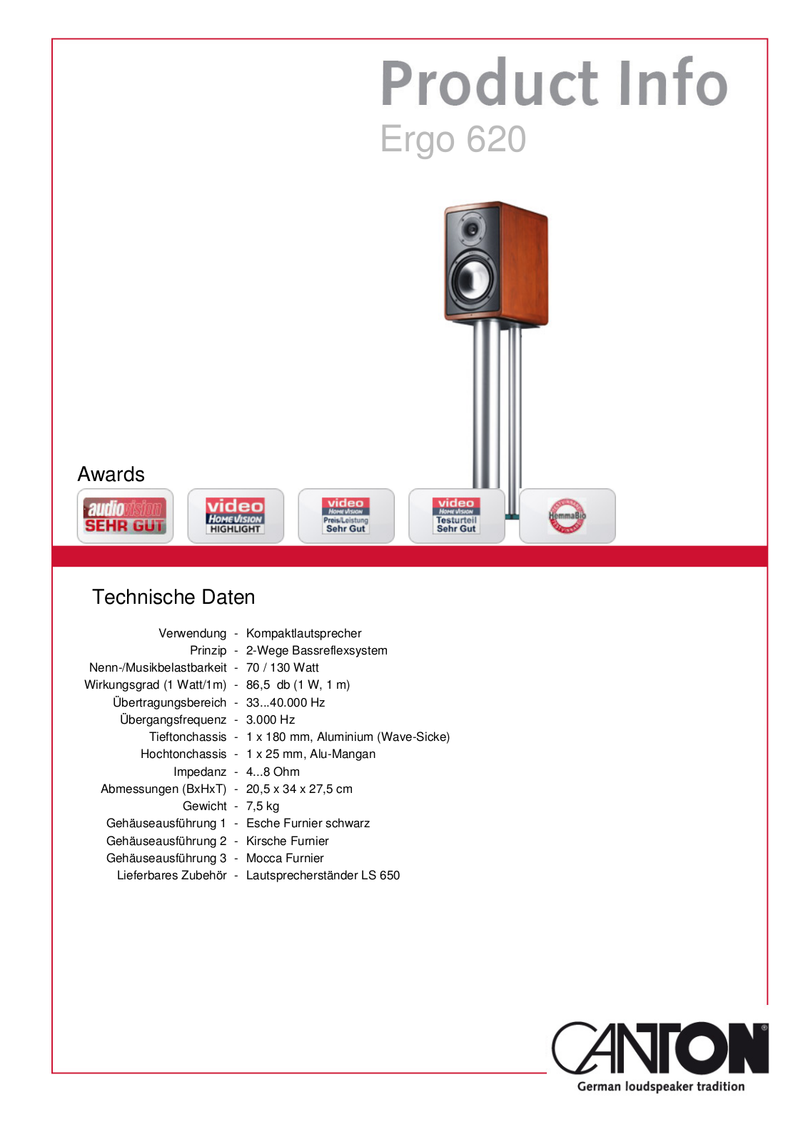 Canton Ergo 620 Service Manual