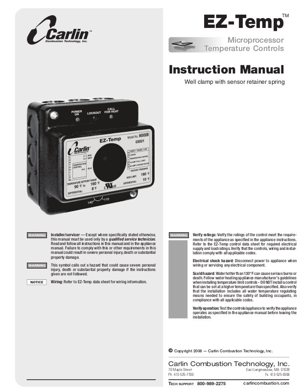 Carlin EZ-Temp User Manual