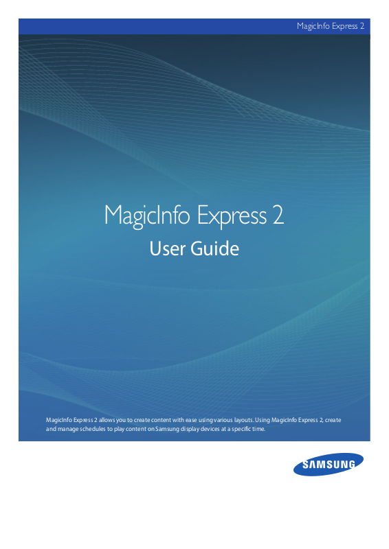 Samsung Magicinfo Express 2 User Manual