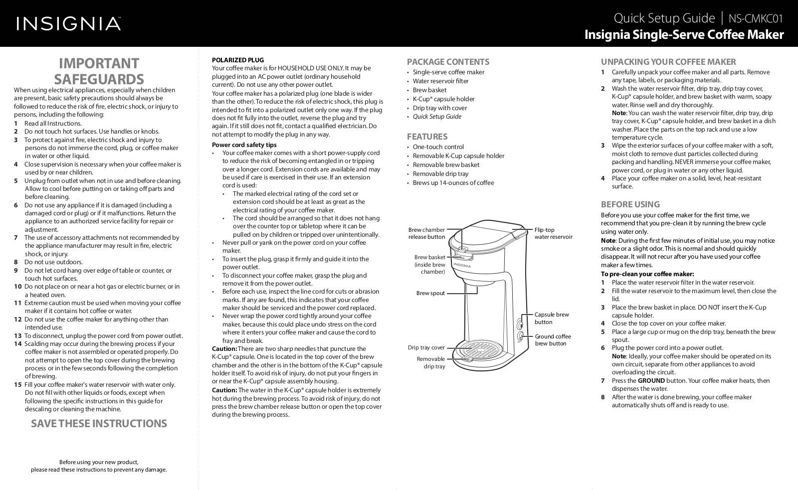 Insignia NS-CMKC01 User Manual