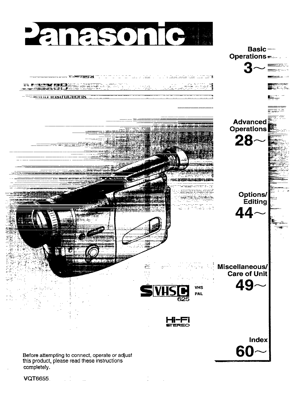 Panasonic NV-SX3B User Manual