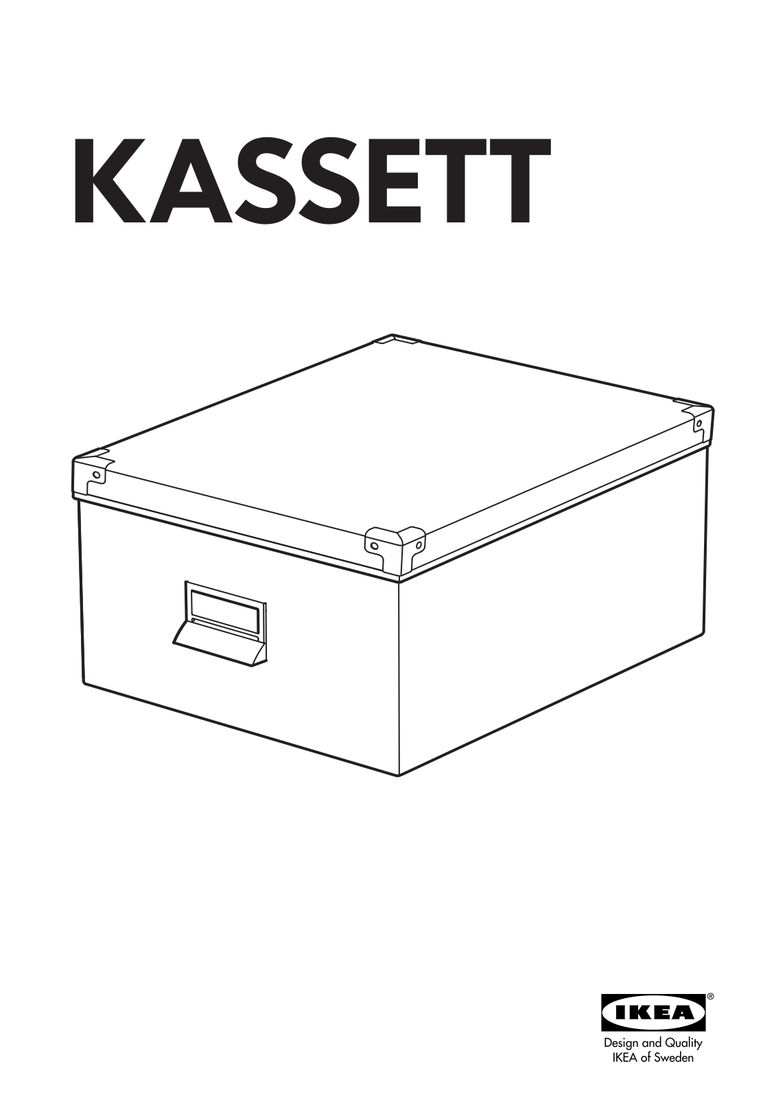 IKEA KASSETT BOX FOR PAPER W-LID 11X14X7  2PK Assembly Instruction