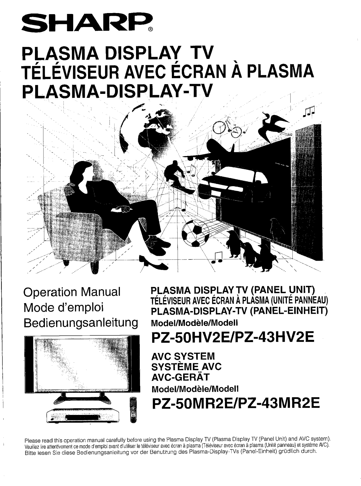 Sharp PZ-43HV2E, PZ-50MR2E, PZ-50HV2E, PZ-43MR2E User Manual