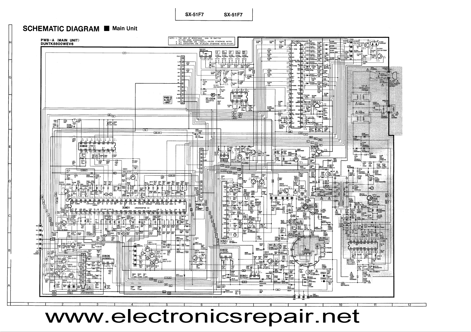 Sharp SX51F7 Schematic