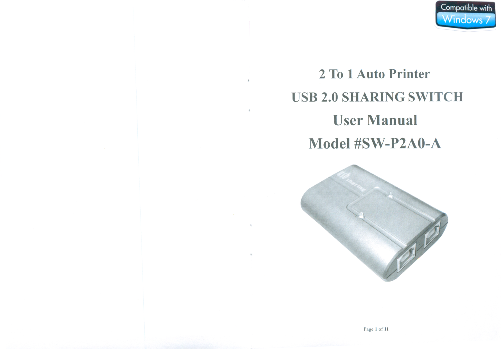 Monoprice SW-P2A0-A User Manual