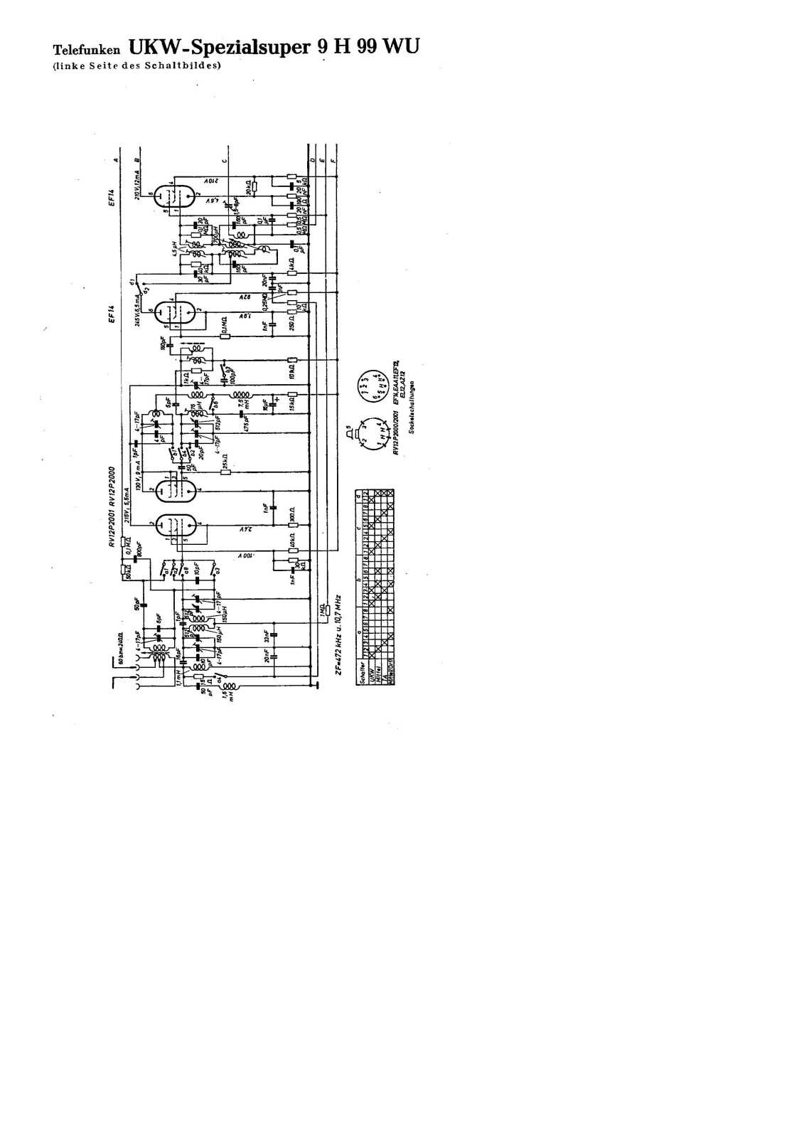 Telefunken 9H-99-WU Schematic