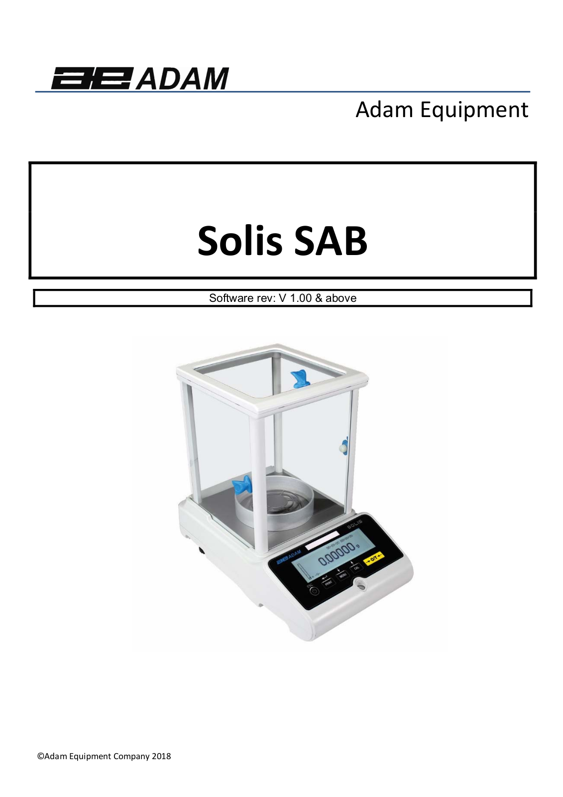 Adam Equipment SPB 363e, SAB 124e, SPB 1203i, SPB 2103i, SAB 225i Instruction Manual