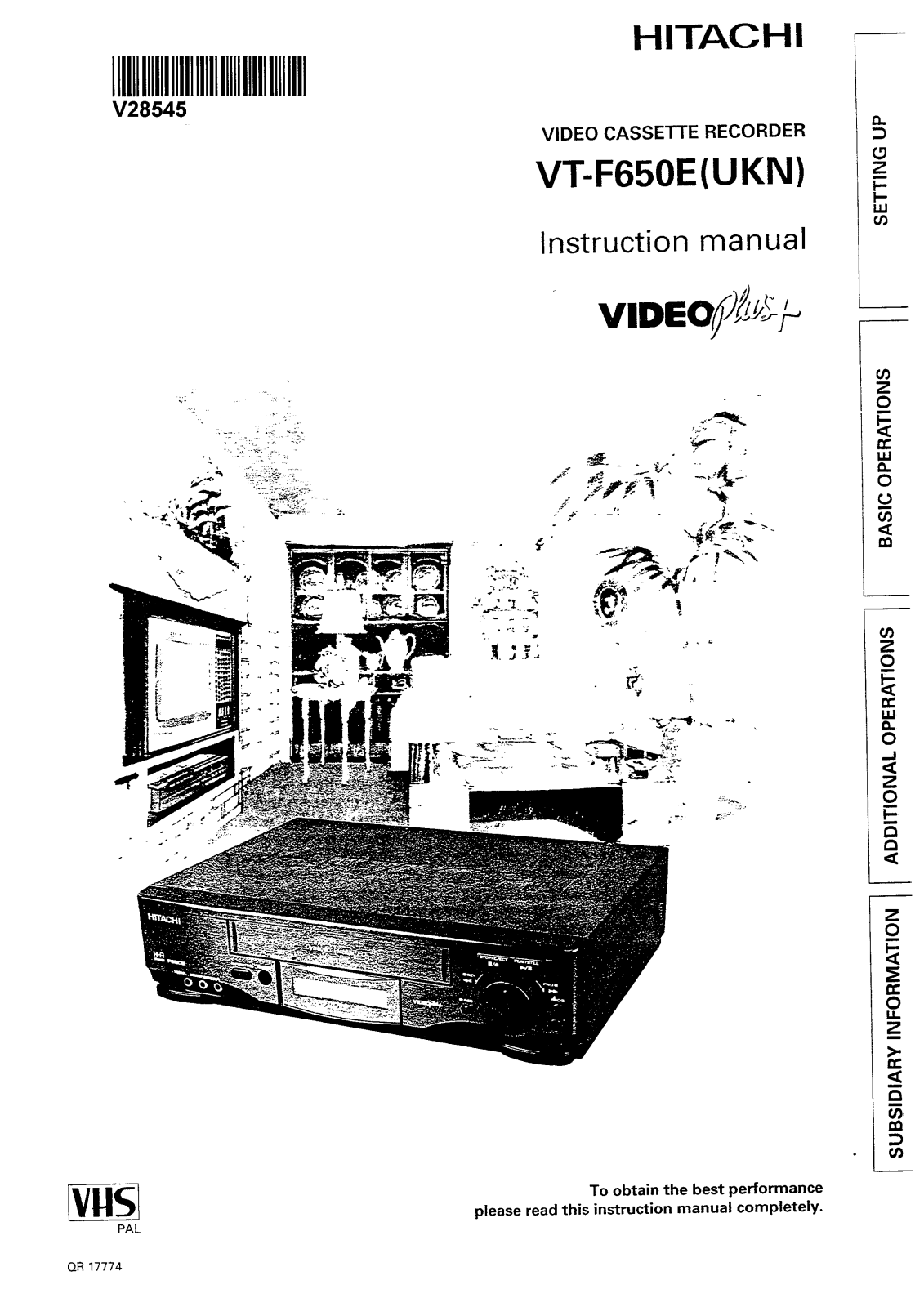 Hitachi VTF650EUKN User Manual