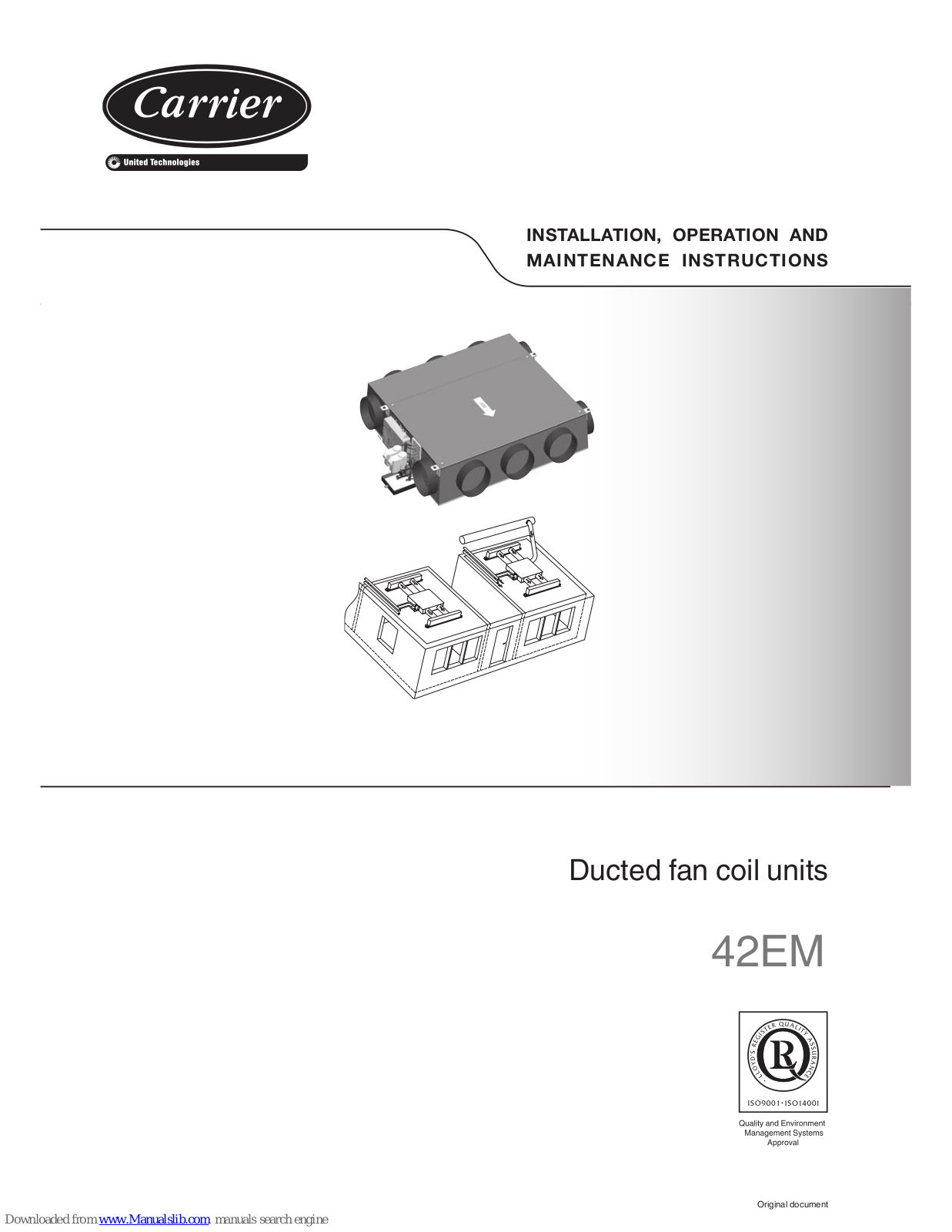 Carrier 42EM Series, 42EM T0, 42EM T2, 42EM T3, 42EM T1 Installation, Operation And Maintenance Instructions - ManualMachine.com