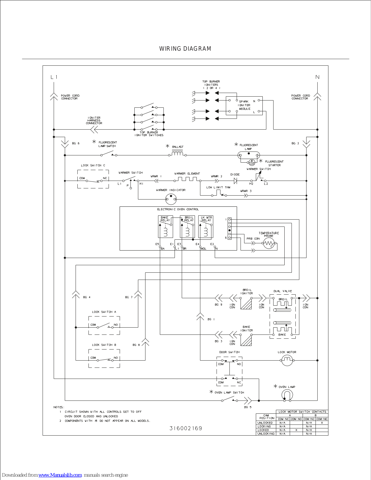 Frigidaire FGF358CGSF Wiring Diagram