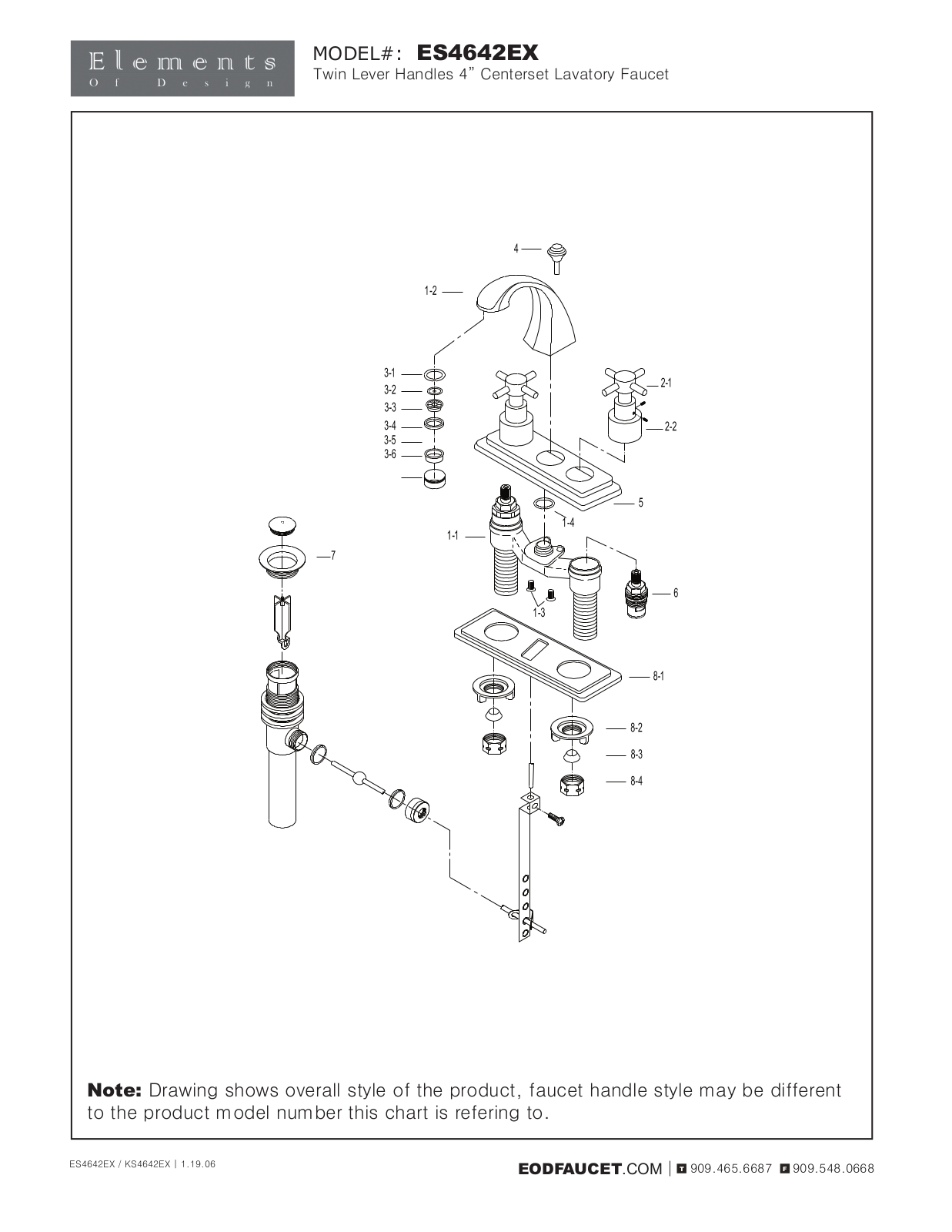 Elements of Design EDE1486 Service Parts - ManualMachine.com