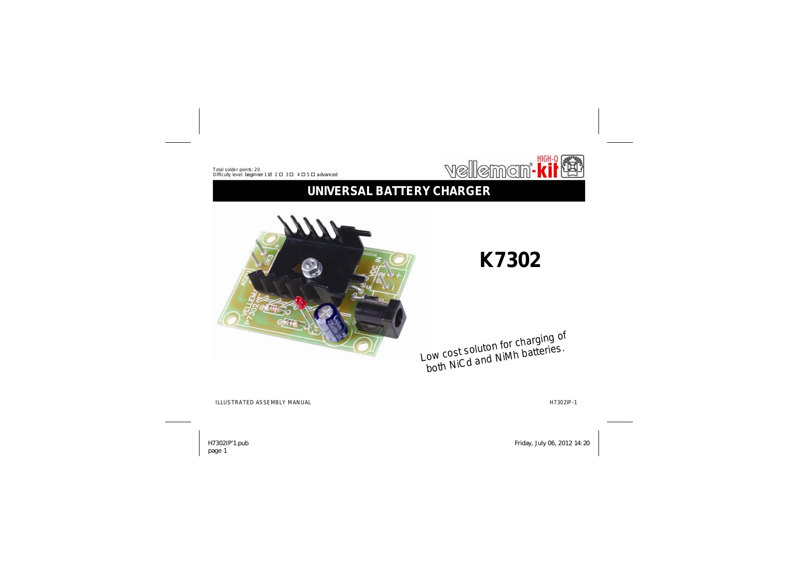 Velleman K7302 Assembly instructions