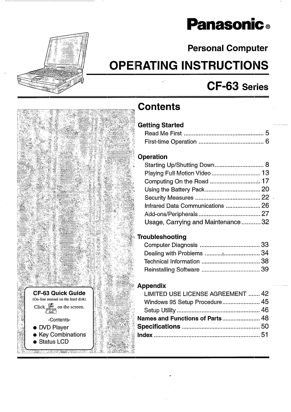 Panasonic CF-63XXXAAE User Manual