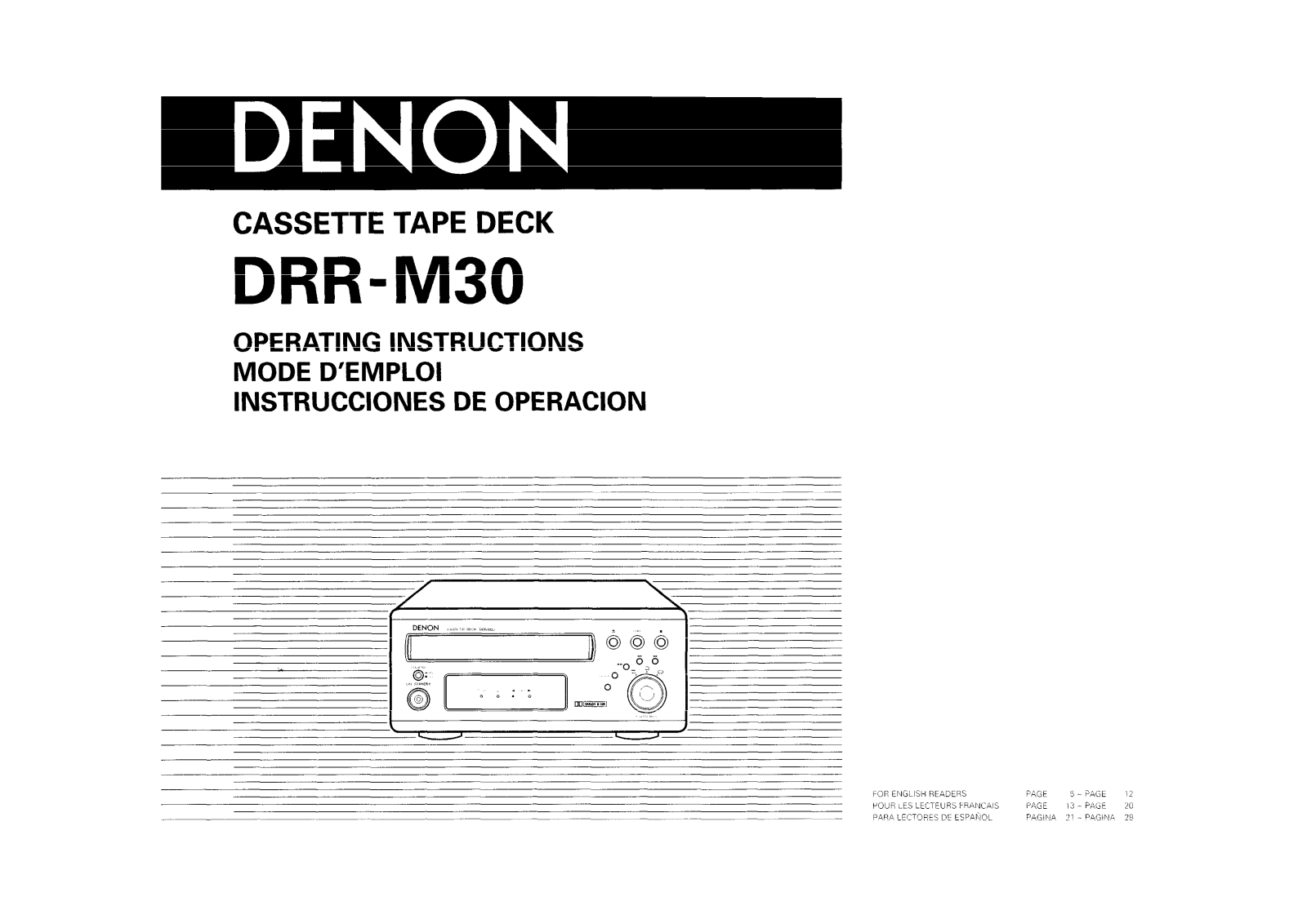 Denon DRR-M30 Owners Manual