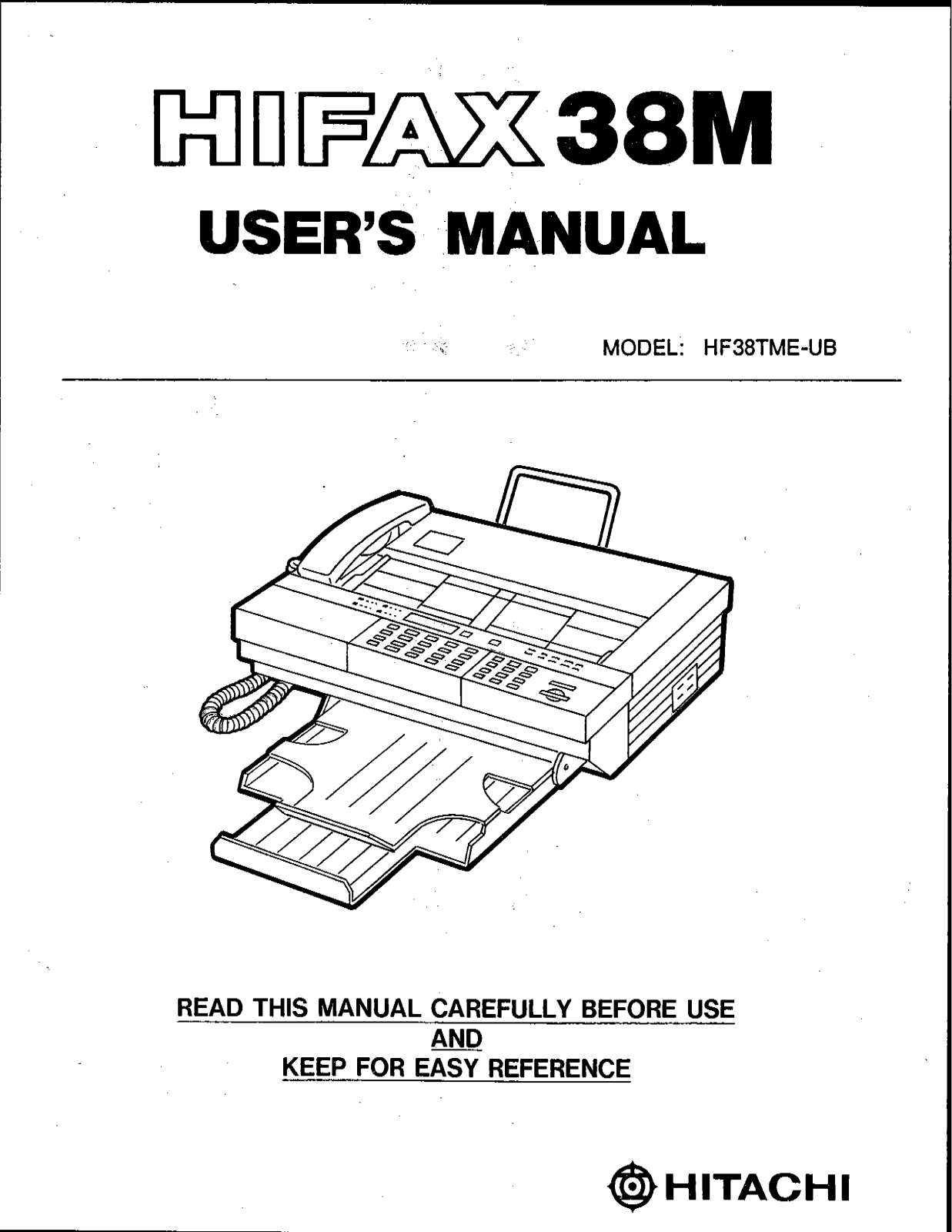 Hitachi HIFAX 38M User Manual