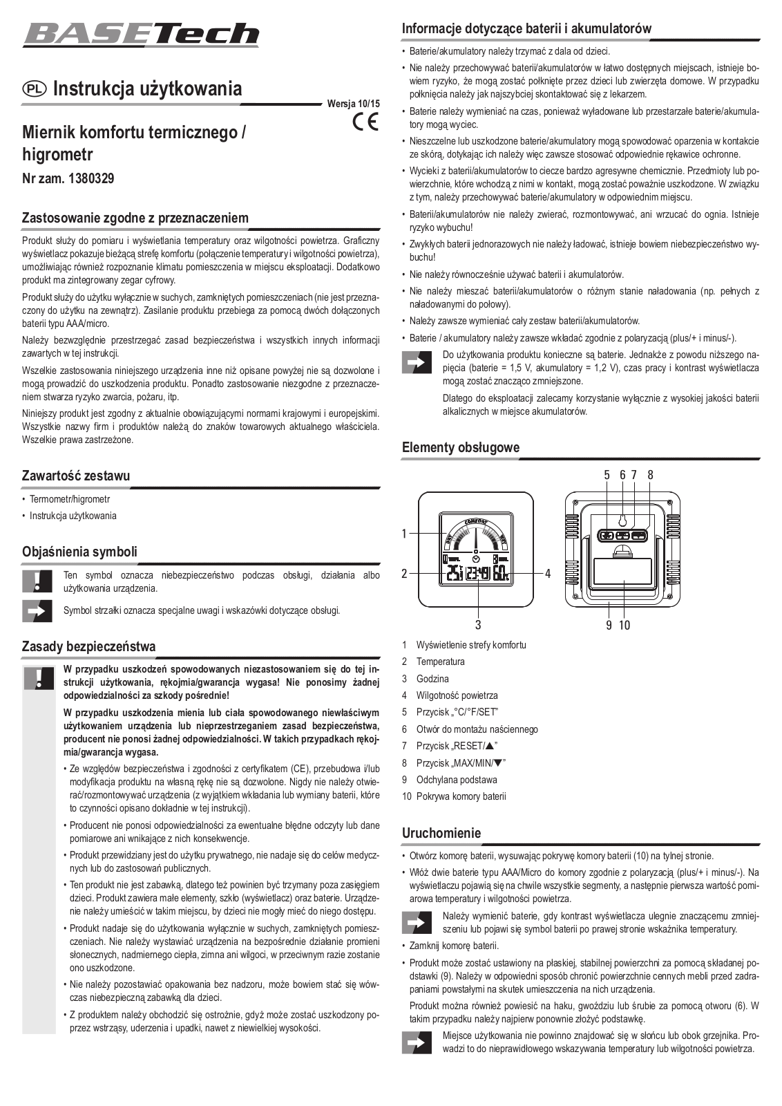 Basetech 1380329 User guide