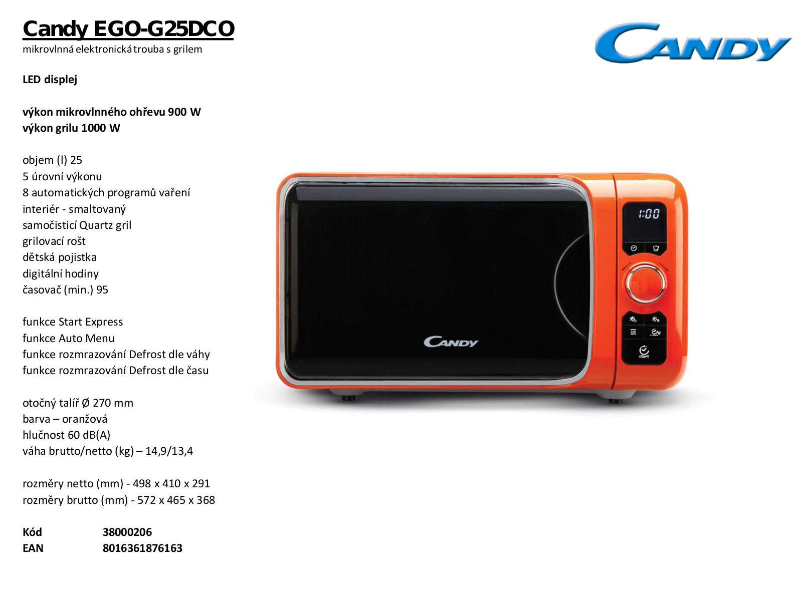 Candy EGO-G 25D CO User Manual