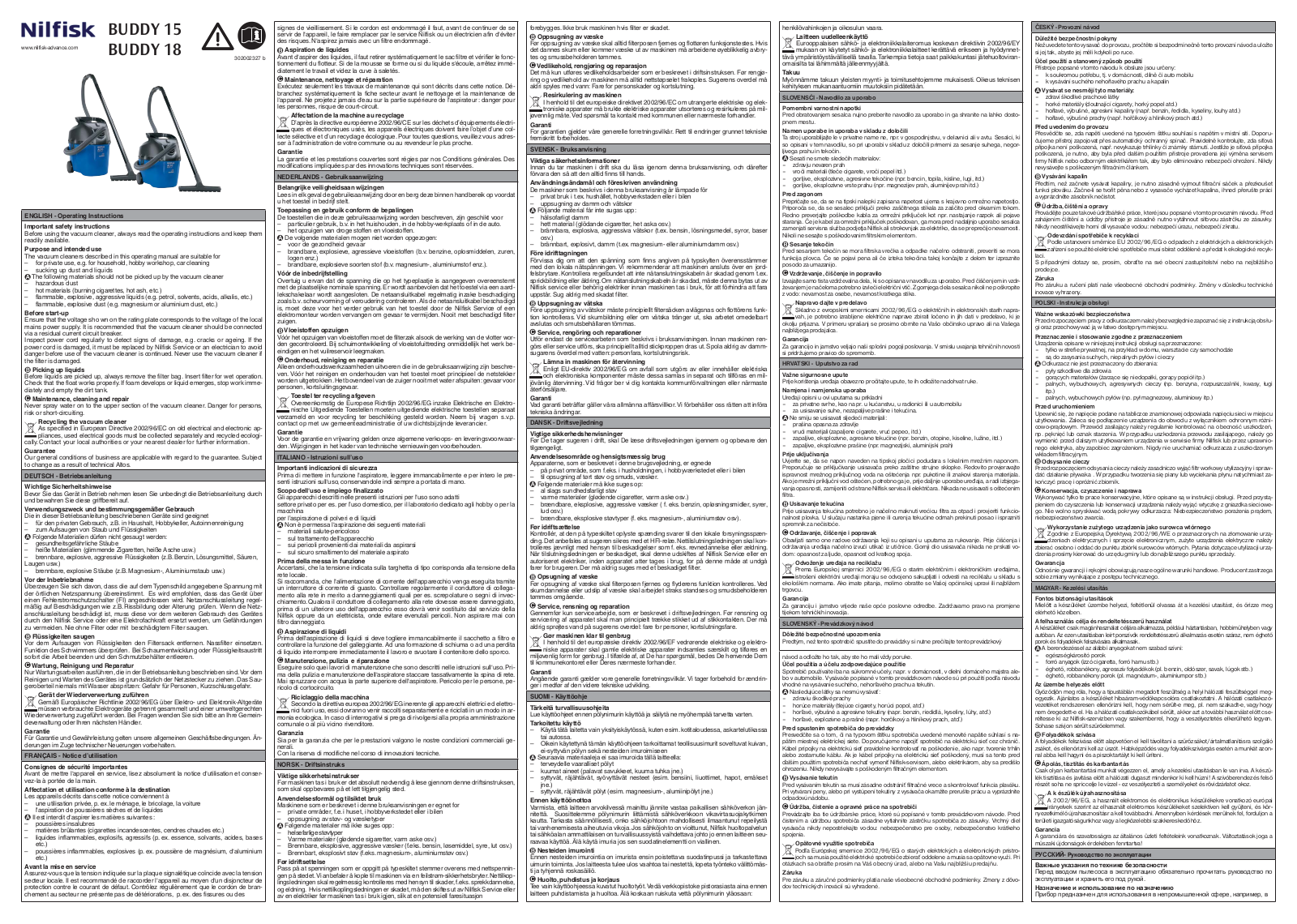 NILFISK Buddy 18 User Manual