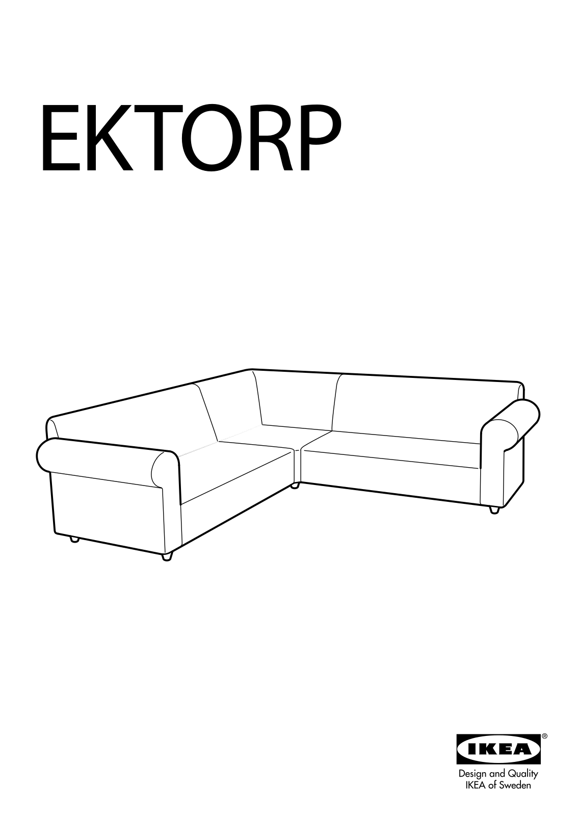 IKEA EKTORP CORNER SOFA FRAME 2+2 Assembly Instruction