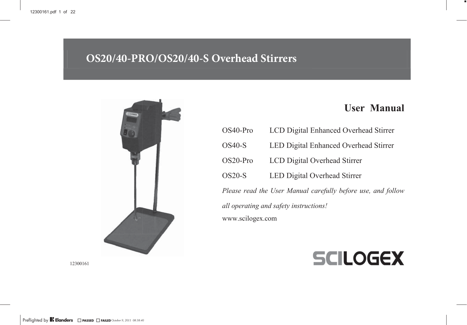 Scilogex 84010201 User Manual