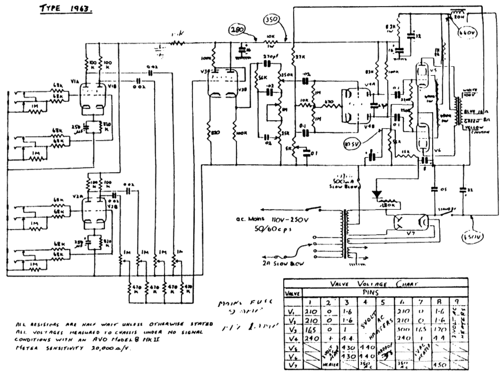 Marshall 1963-PA-45w Schematic