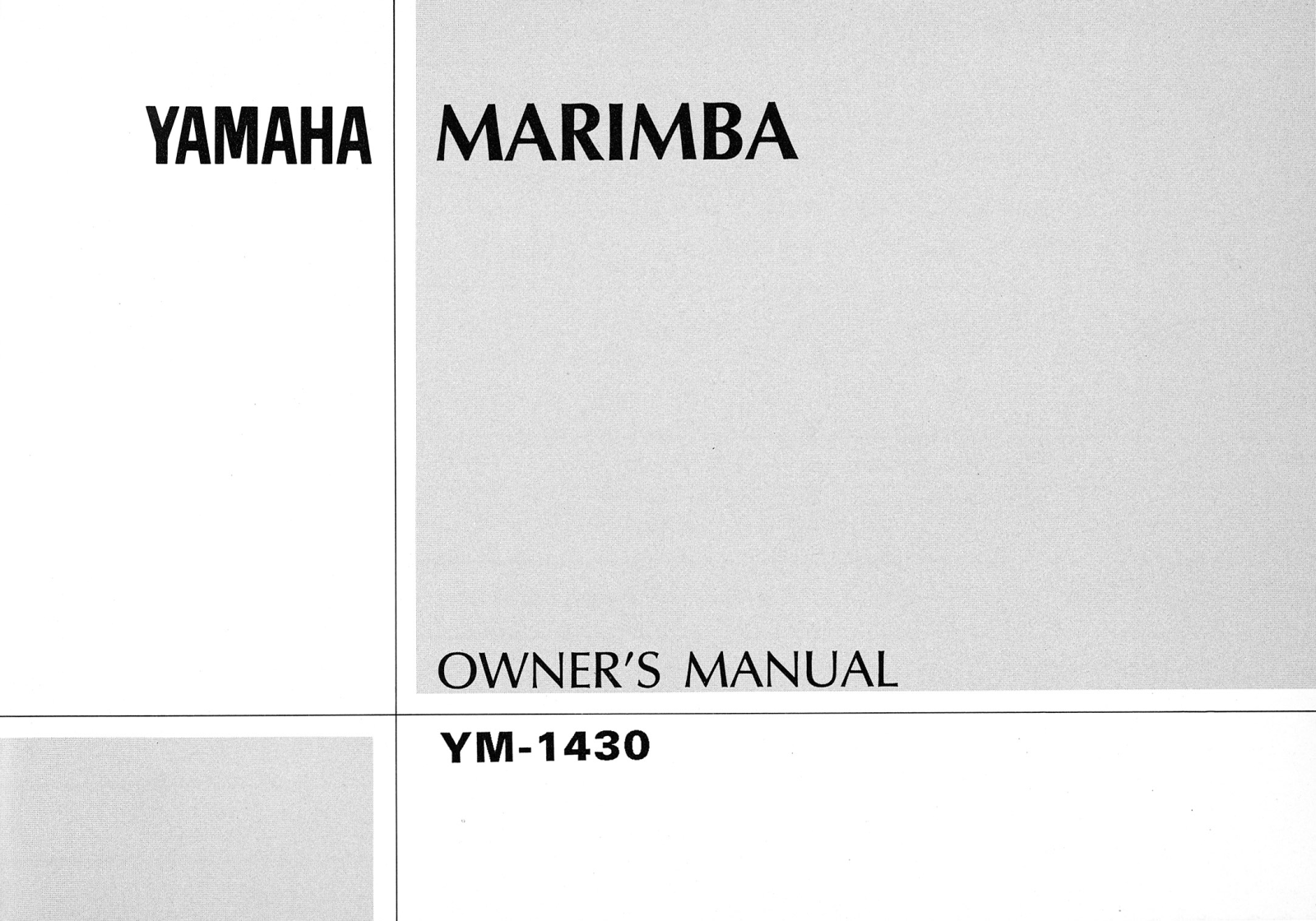 Yamaha YM-1430 User Manual