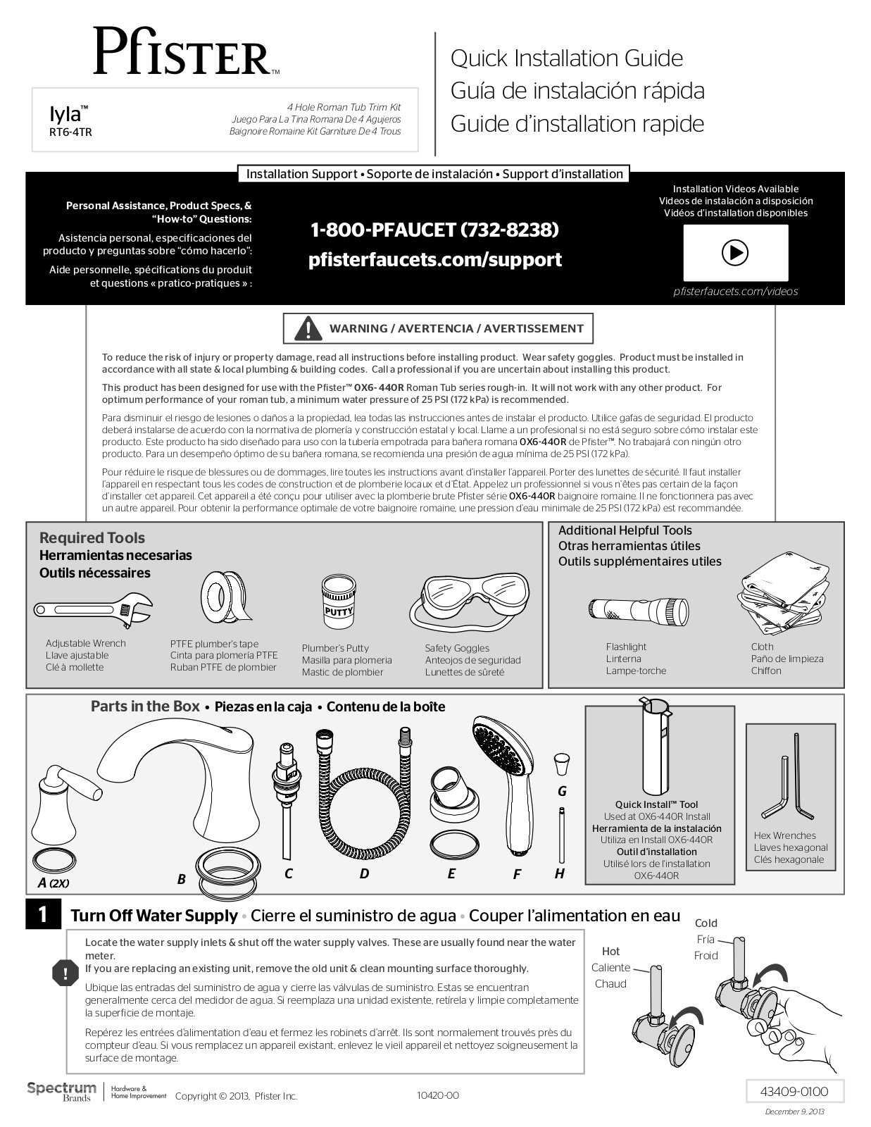 Pfister RT6-4TRK User Manual