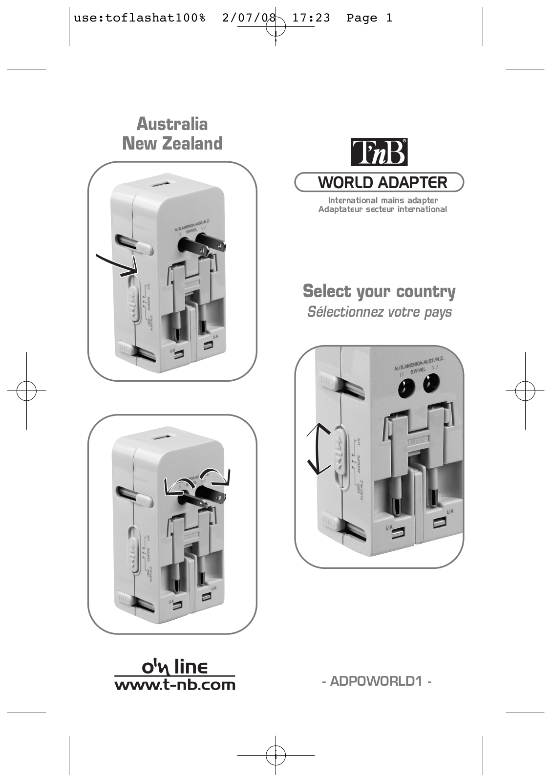 TNB WORLD ADAPTER User Manual