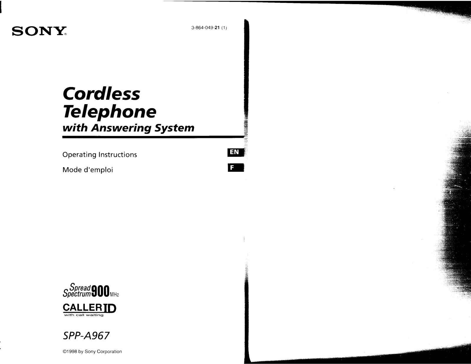 Sony SPP-A967 Operating instructions