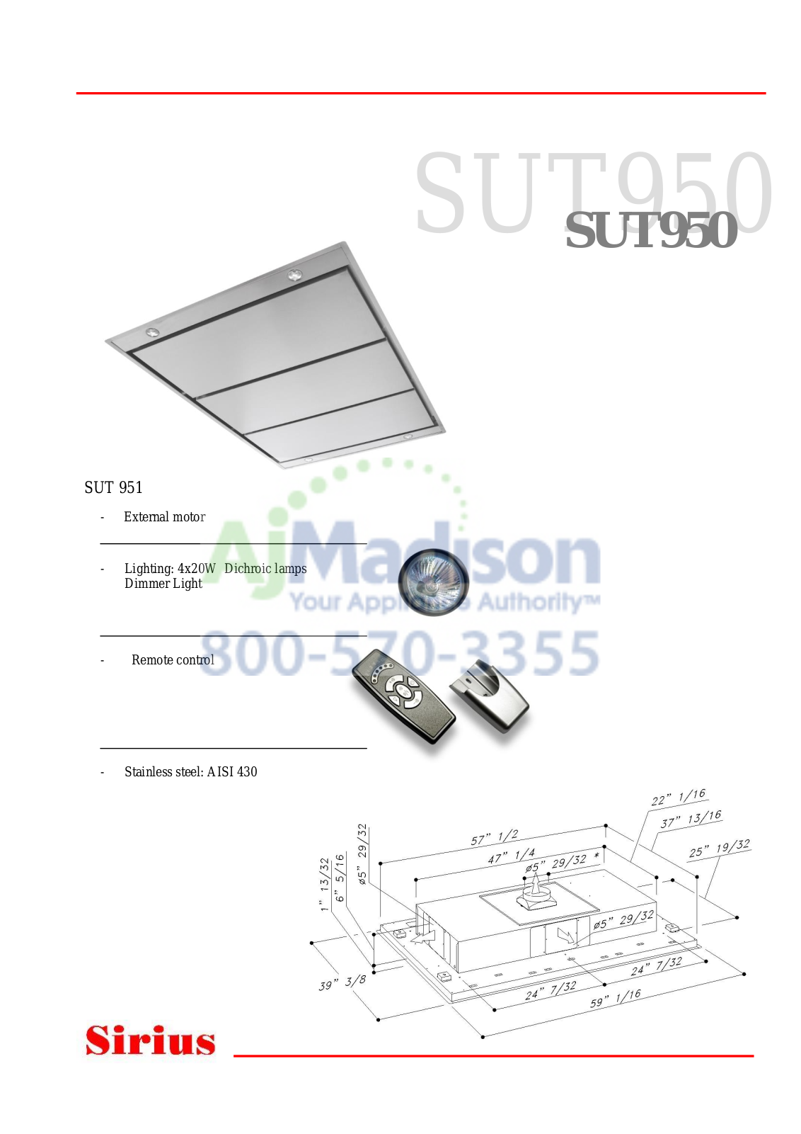 Sirius SUT950 Data Sheet