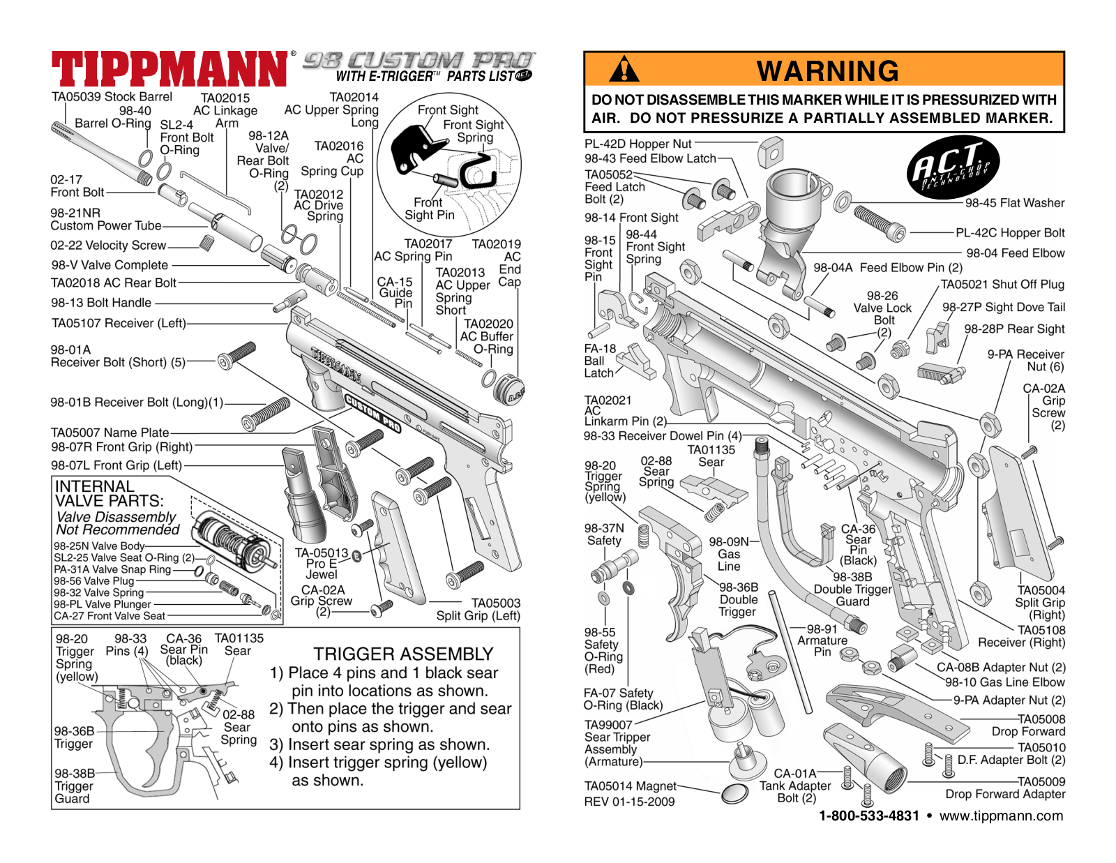 Tippmann 98 Custom Pro With E Trigger ACT User Manual