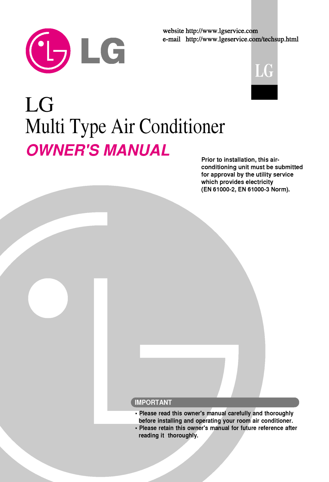 LG AMNH096LQA0 User Manual