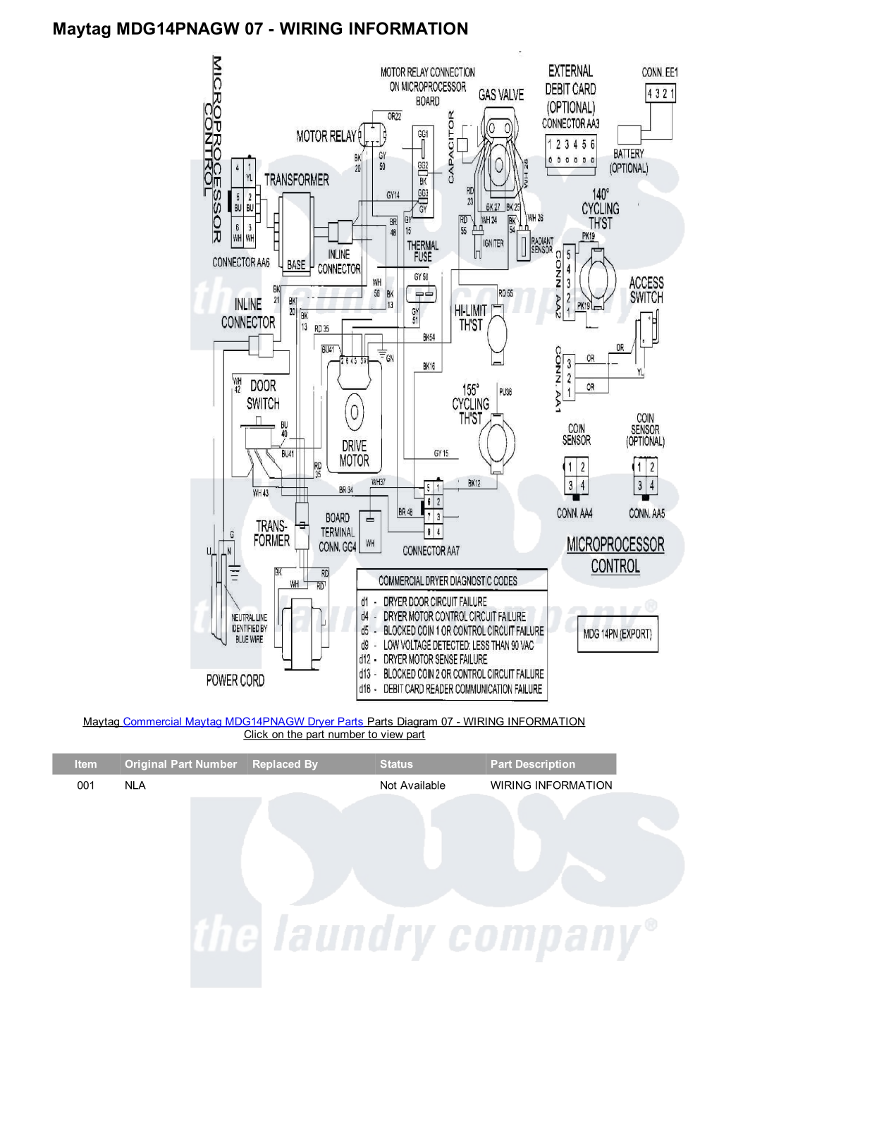 Maytag MDG14PNAGW Parts Diagram