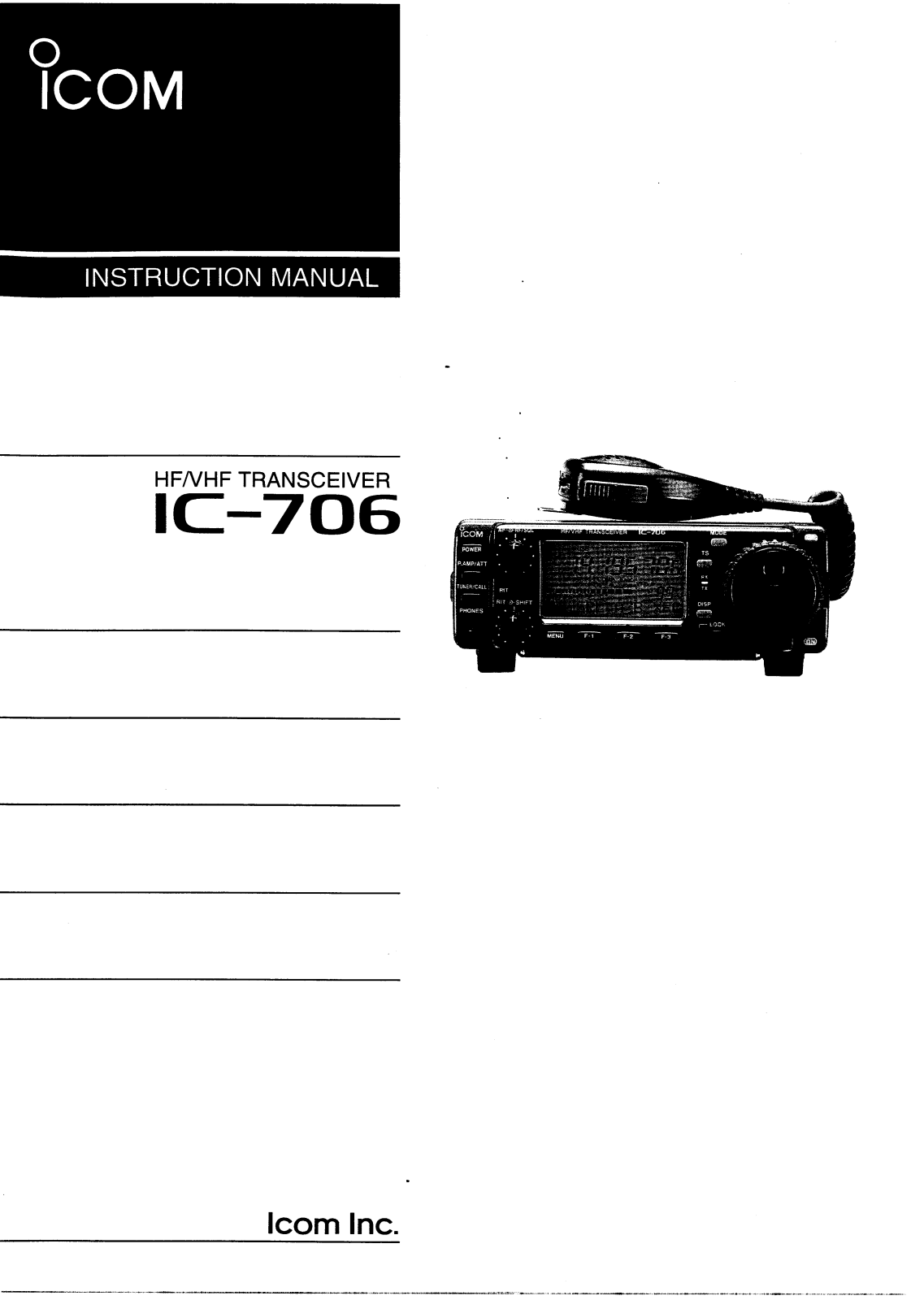 Icom IC-706 User Manual