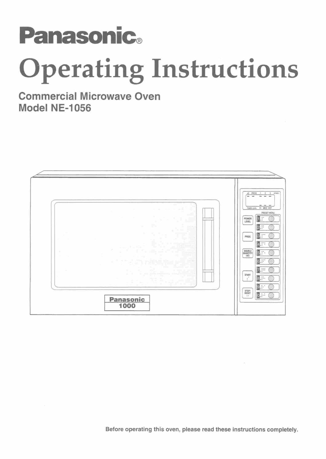 Panasonic NE-1056 User Manual