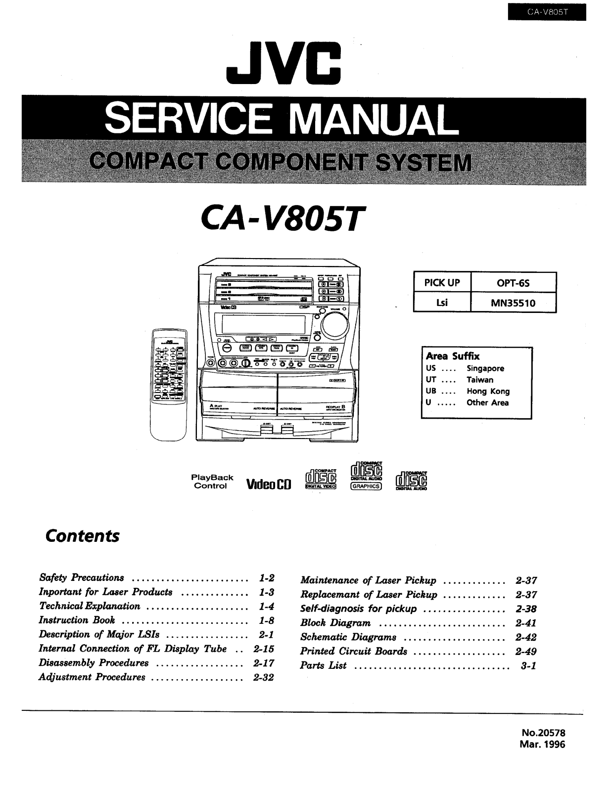 Jvc CA-V805-T Service Manual