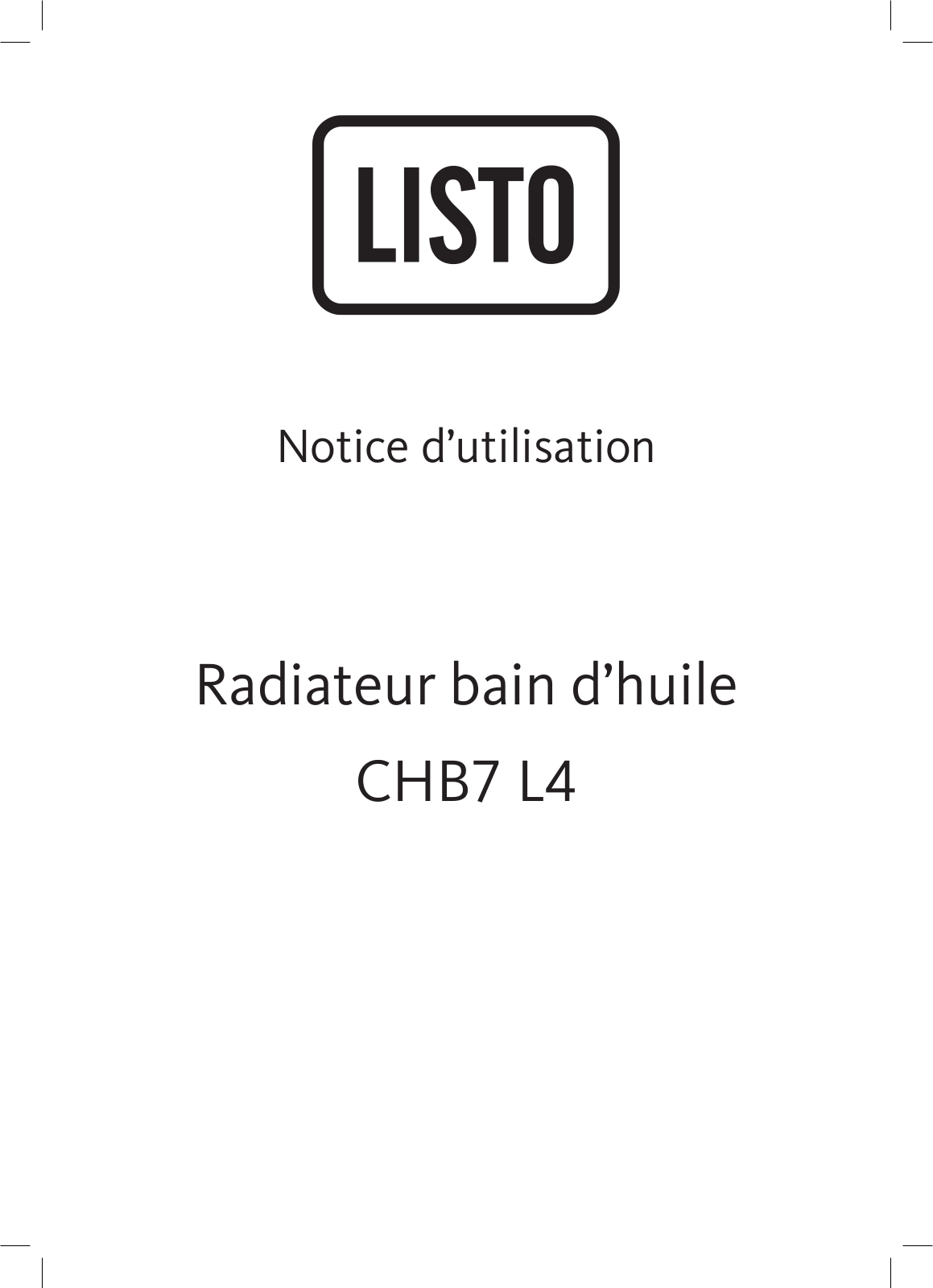 LISTO CHB7 L4 User Manual