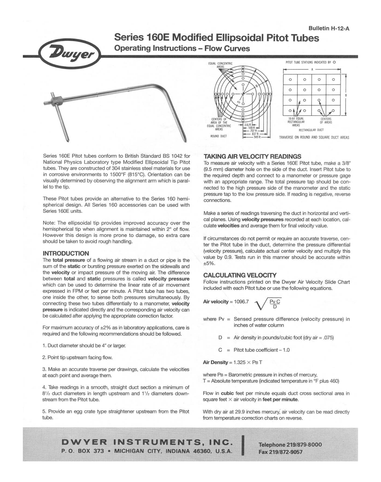 Dwyer Instruments 160E Operating Manual