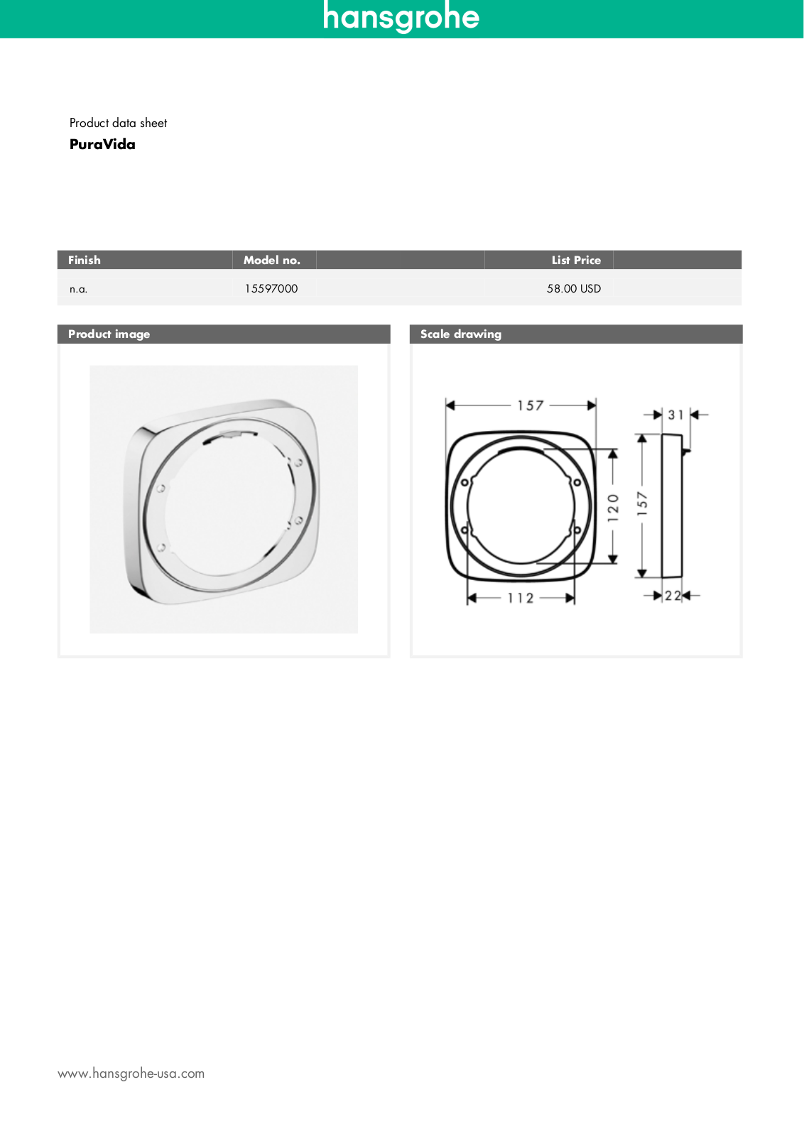 Hansgrohe HAN2867 Specifications - ManualMachine.com