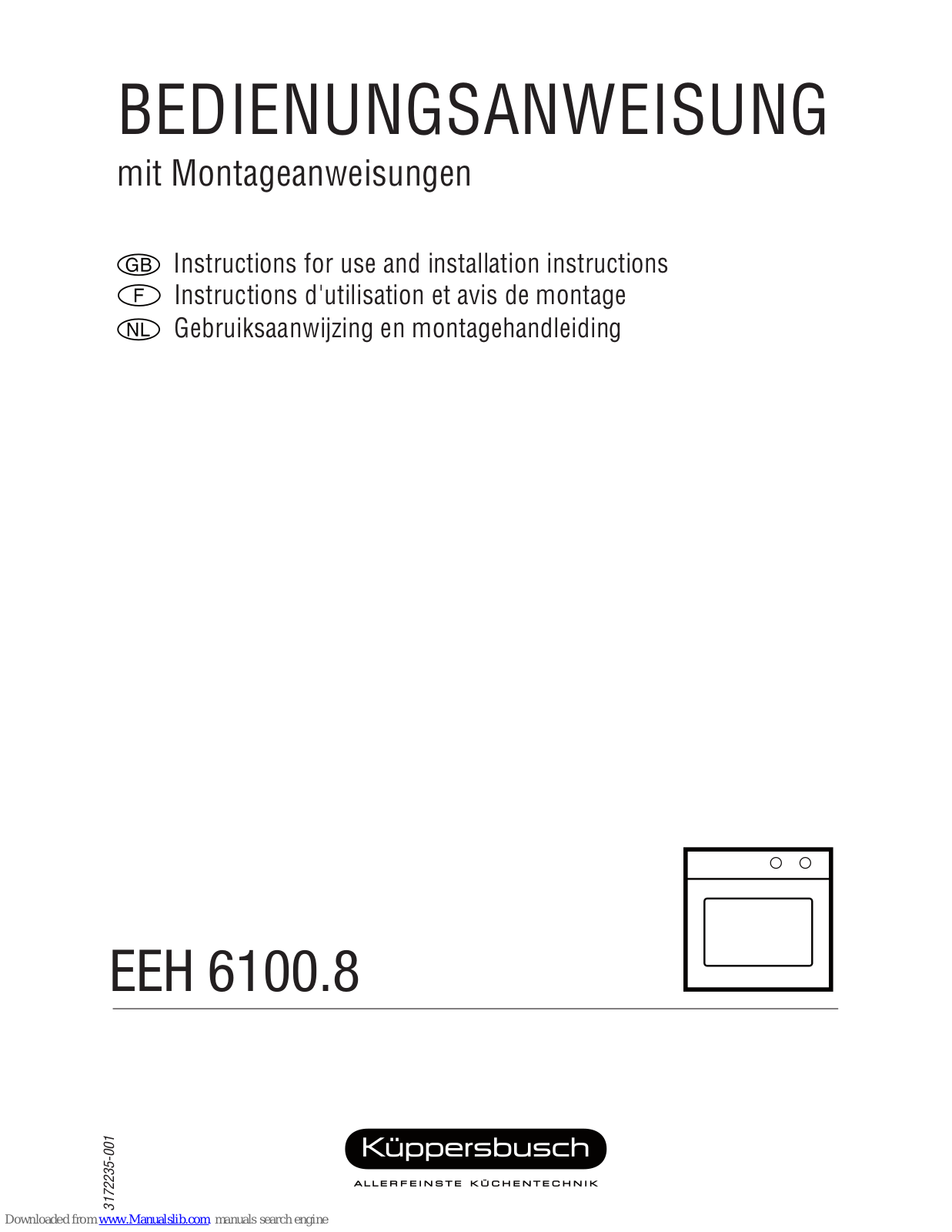 Küppersbusch EEH 6100.8 Instructions For Use And Installation Instructions